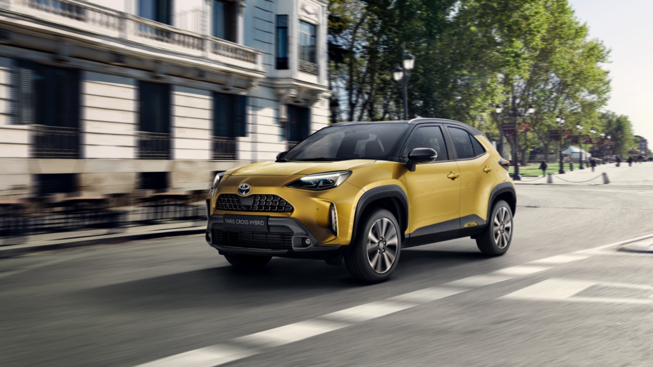 Toyota Yaris Cross driving along a road